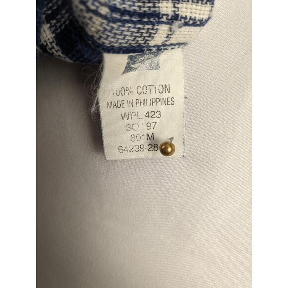 Dockers Long Sleeve Cotton Flannel Blue Plaid Shirt XXL Button Down Heavyweight - Picture 7 of 8